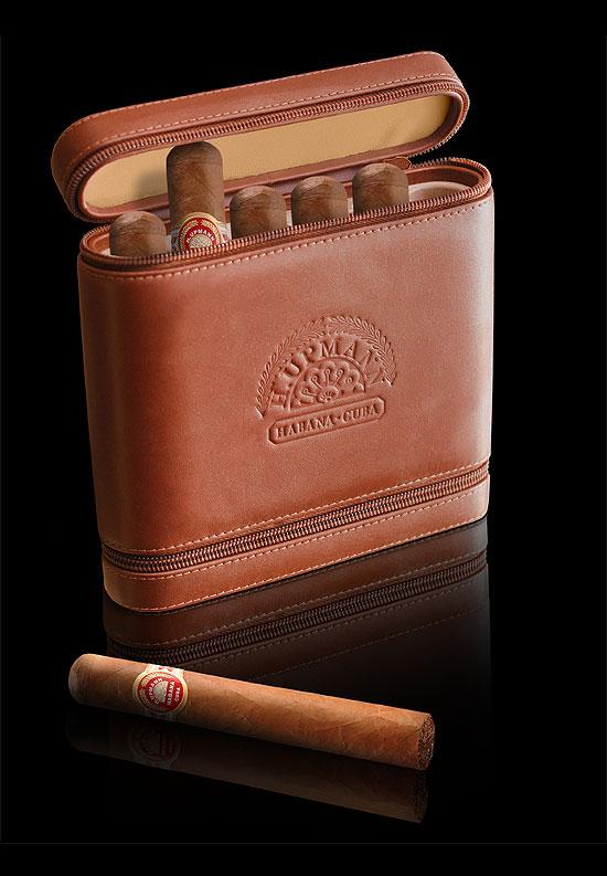 H. Upmann pocket cigar case in two-tone leather